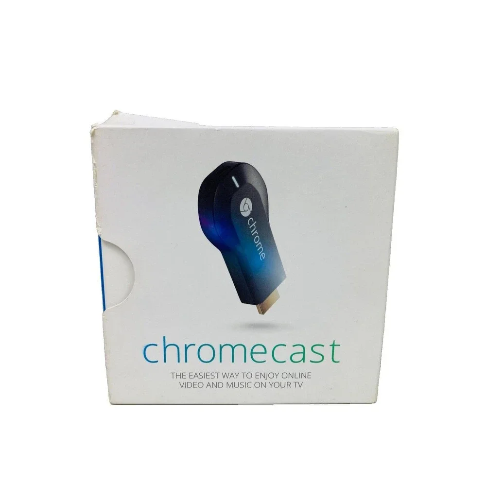 Google Chromecast 1st Gen Media Streamer HDMI Smart TV Device Black New, Sealed